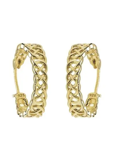 14Ct Gold Vermeil Celtic Knot Hoop Earrings